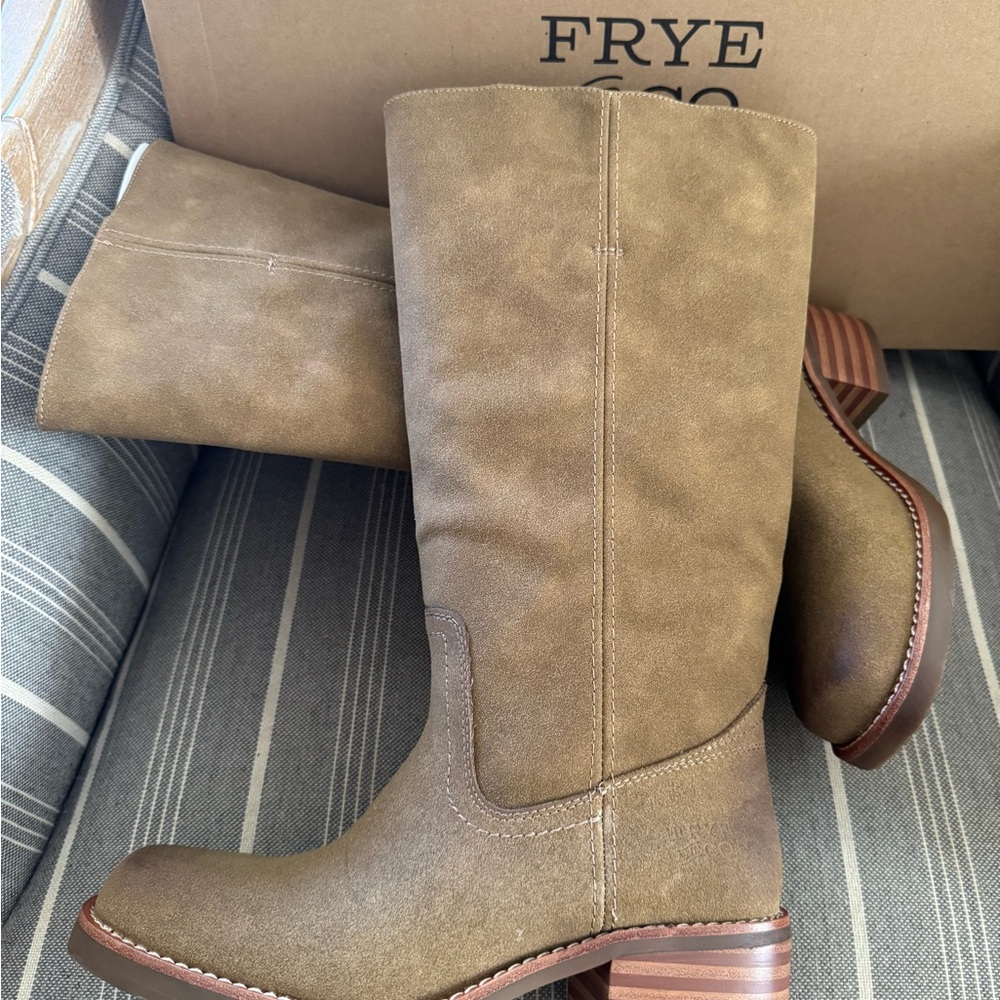 FRYE AND CO. Suede Pull-On Boot in Cognac Miranda 14 - Picture 2 of 5